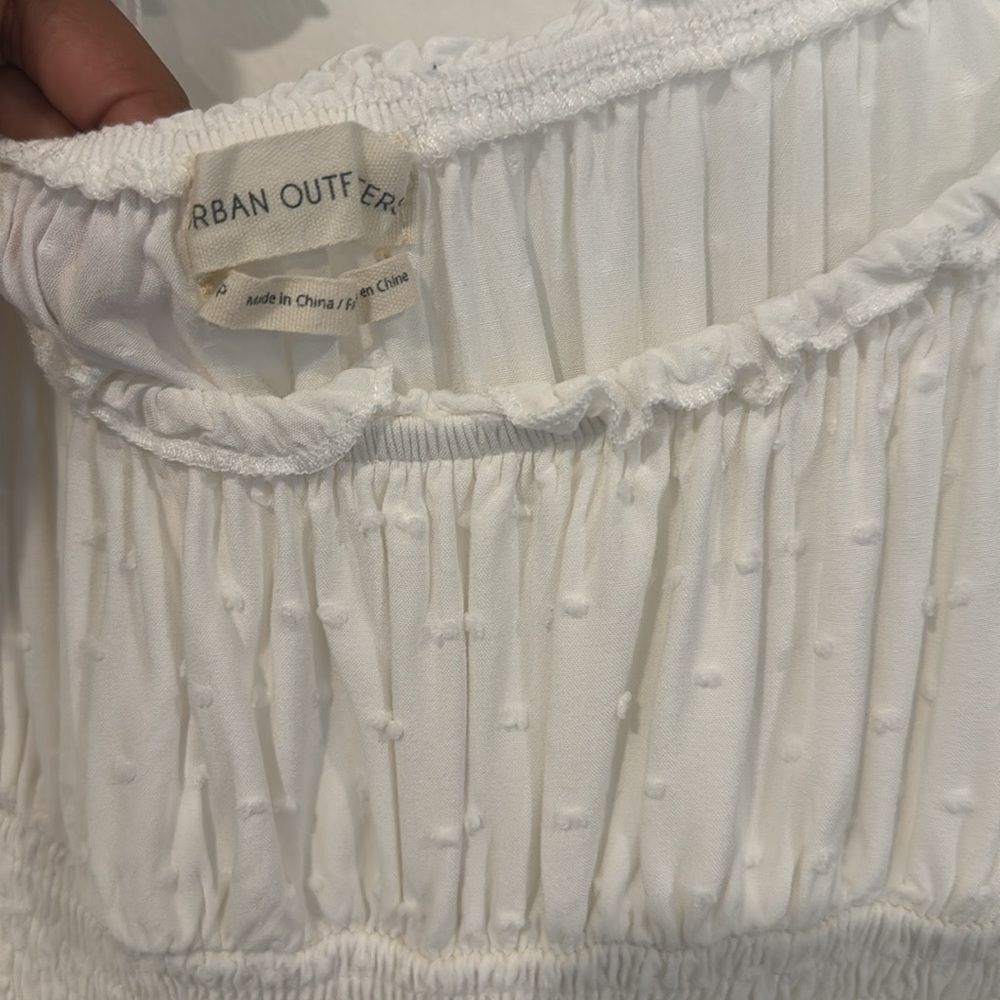 URBAN OUTFITTERS Rosie Smocked Tiered Ruffle Romper In White - Picture 3 of 5